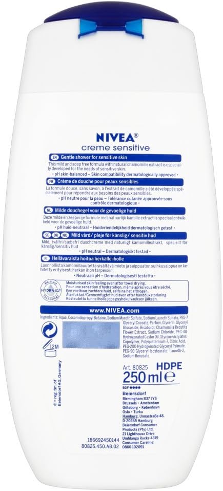Nivea Sensitive Balance Shower Cream, 250ml - Image 4