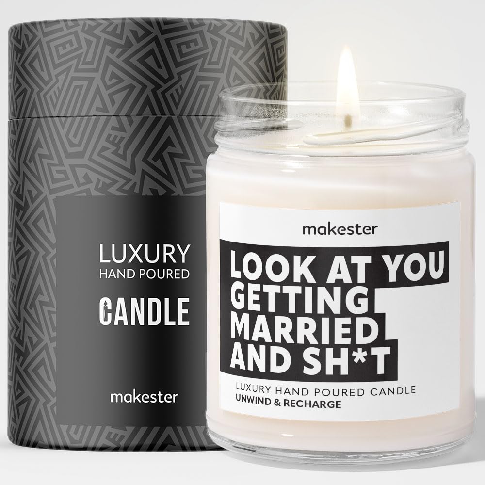 Bride to Be Gifts - Luxury Soy Wax Candle - Vanilla, Jasmine, Sugared Almond - Makester — image 1