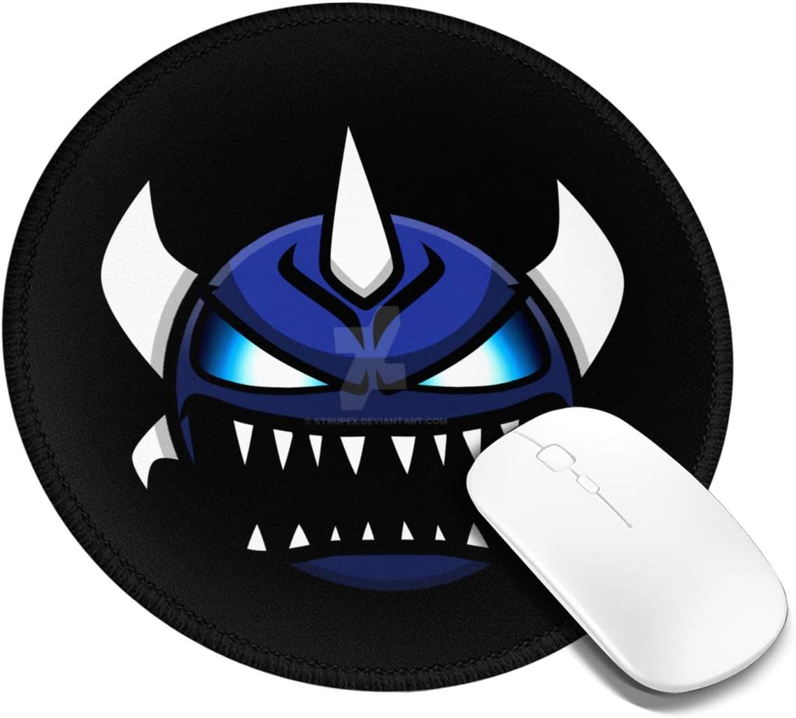 Zhangyanq Geo-met-ry Da-sh Rubber Round Mouse Pad 7.9x7.9 Inches Non Slip Perfect for Working and Gaming