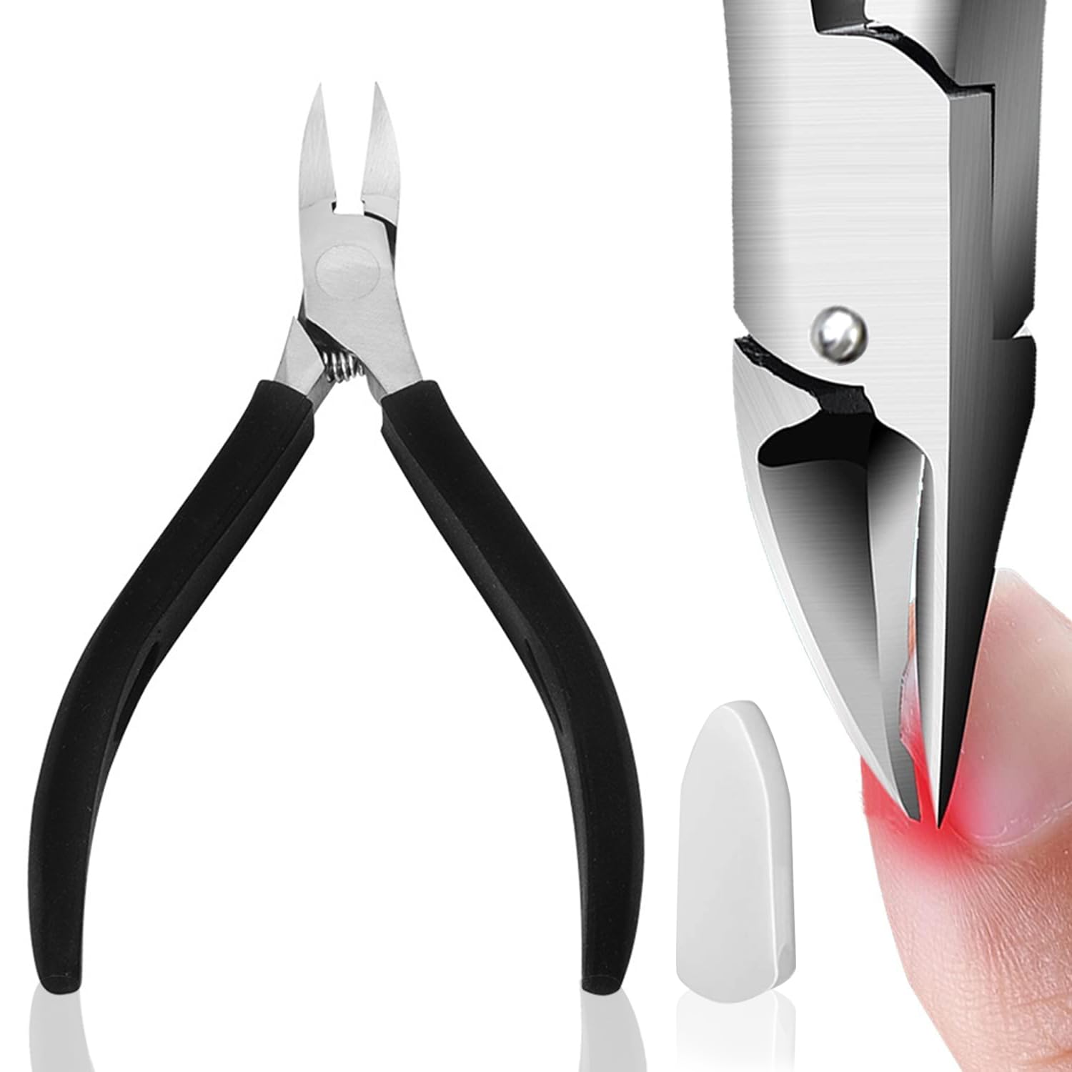 Toe Nail Clipper Heavy Duty Professional for Thick Nails Ingrown Nails Dead Skin Calluses Black