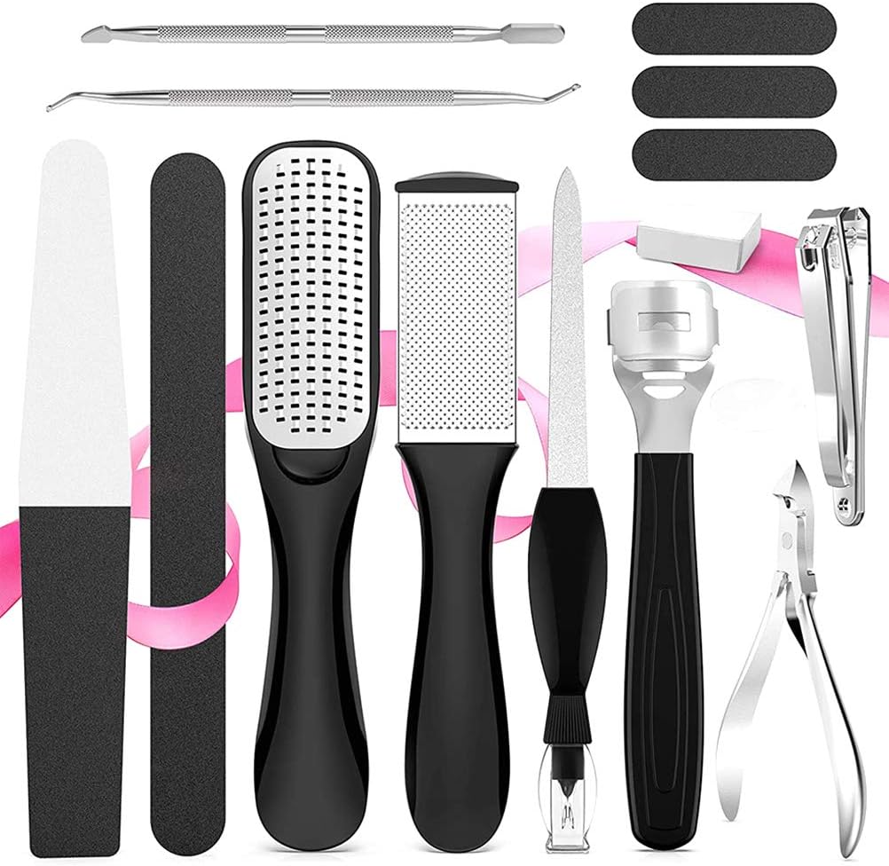 AIJIANG Professional Manicure Pedicure Set, 15 in 1 Professional Foot