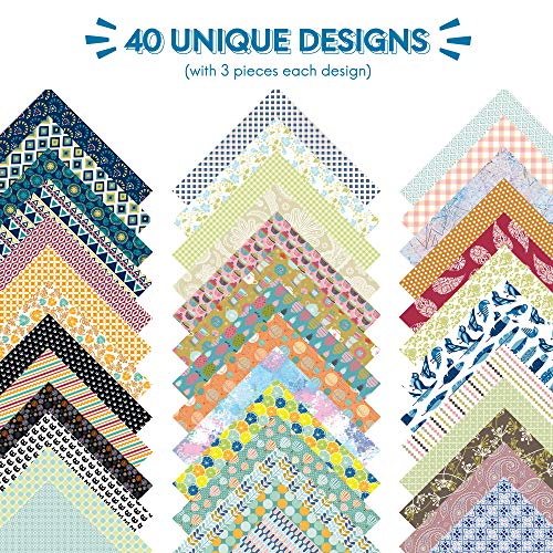 Origami Paper Set - 120 Sheets - Traditional Japanese Folding Papers including Floral, Animal Prints, Aztec, Geometric - Origami Papers for Kids & Adults - MozArt Supplies