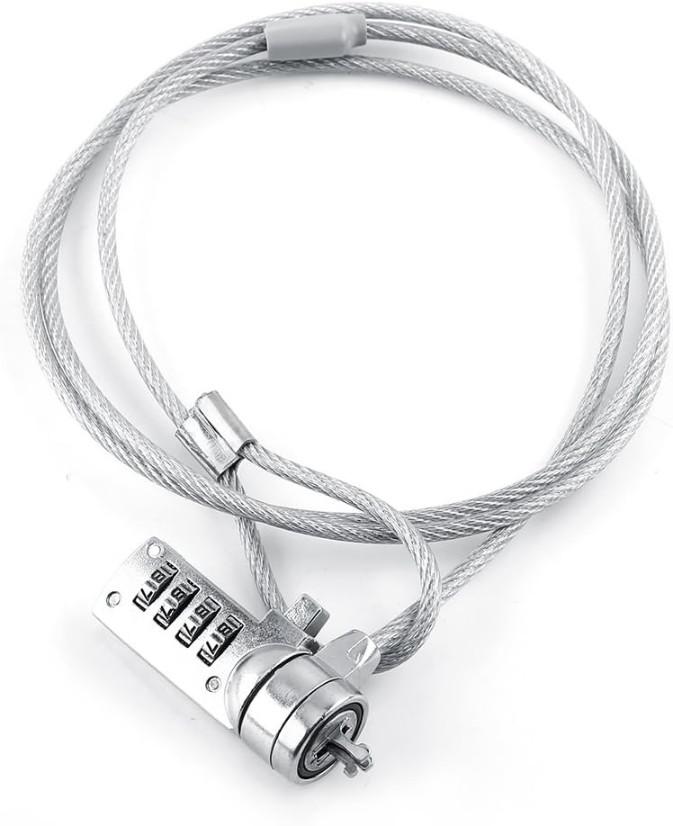 Laptop Security Lock, 4-Digit Combination Cable Lock for Notebook with Alloy Steel Strength & 90-Degree Swivel Joint