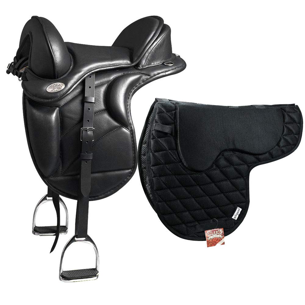 HILASON Horse English Treeless Saddle Endurance Trail Pad Saddles
