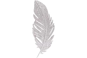 DTJA Rhinestone Feather Brooches Pin for Women Men Fashion Crystal Delicate Leaf Brooch Lapel Pins Elegant Dress Accessories Jewelry Boutonniere Corsage for Hat Bag Suit Tie Wedding Birthday