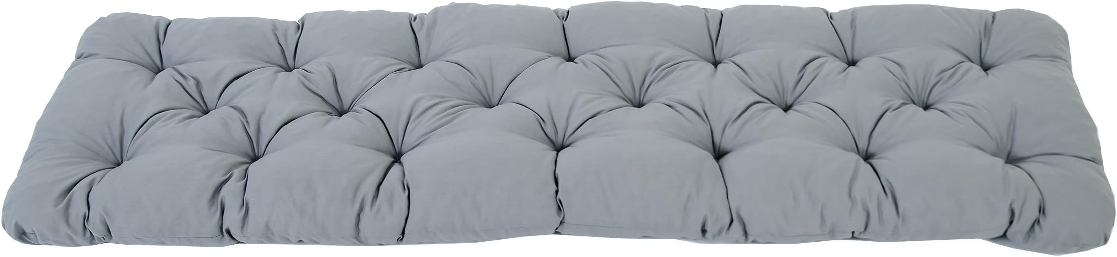Ambientehome 100 x 50 x 8 cm EVJE 2 Seater Bench Soft Seat Pad Cotton Cushion - Light Grey