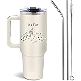 DUUV Motivational Gifts, Funny Saying Tumbler 40 Oz with Handle Lid and Straws, Funny Coworker Gifts for Work Office, Inspirational Gift for Birthday Christmas, 1PCS
