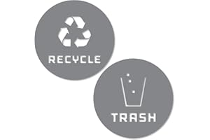 VINYL FRIEND Recycle and Trash Sticker Vinyl Modern Logo Symbol to Organize Trash cans or Garbage containers and Walls - Contour Cut (Grey, XSmall)