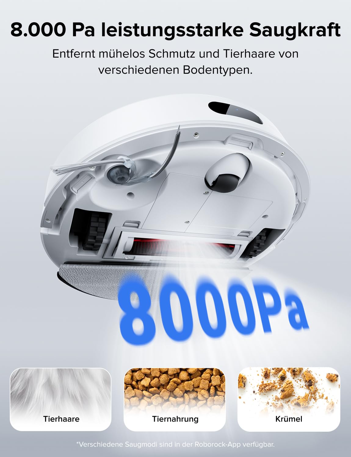 roborock Q7 L5 Saugroboter, Dual Anti-Tangle System, 8.000 Pa HyperForce Saugkraft, Präzise Navigation, Smart No-Go Zone, Einstiegsleistung, Perfekt für Haustierbesitzer (Weiß) 3