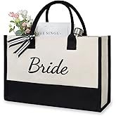 TOPDesign Canvas Tote Bag, Bridal Shower Gifts for Bride, Wedding Bachelorette Bride Gifts Shoulder Bag