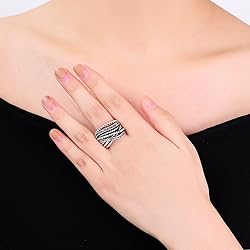 Mytys Vintage Wide Ring Classic Black Marcasite