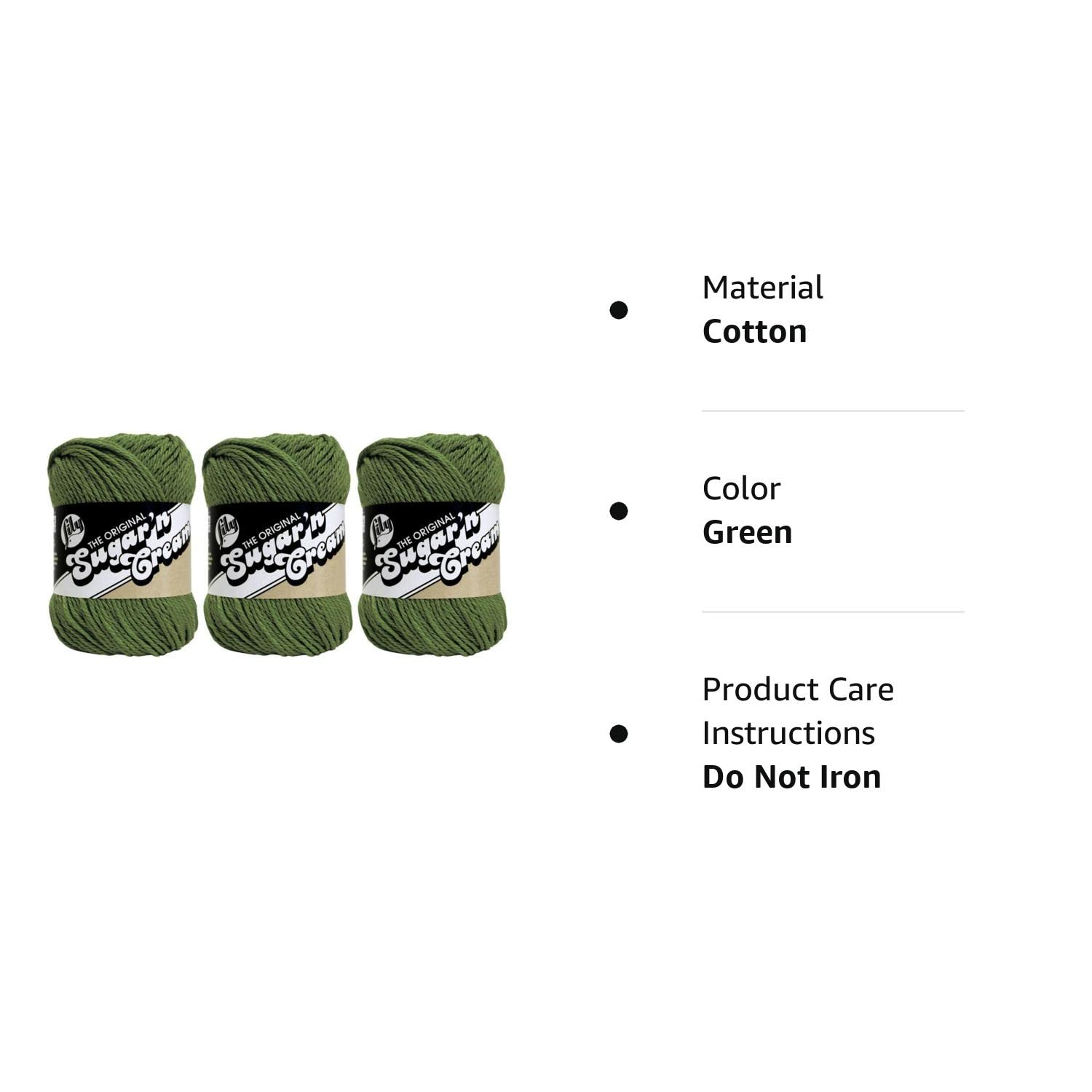 Bulk Buy: Lily Sugar 'n Cream Solids 100% Cotton Yarn (3-Pack) (Sage Green #0084)