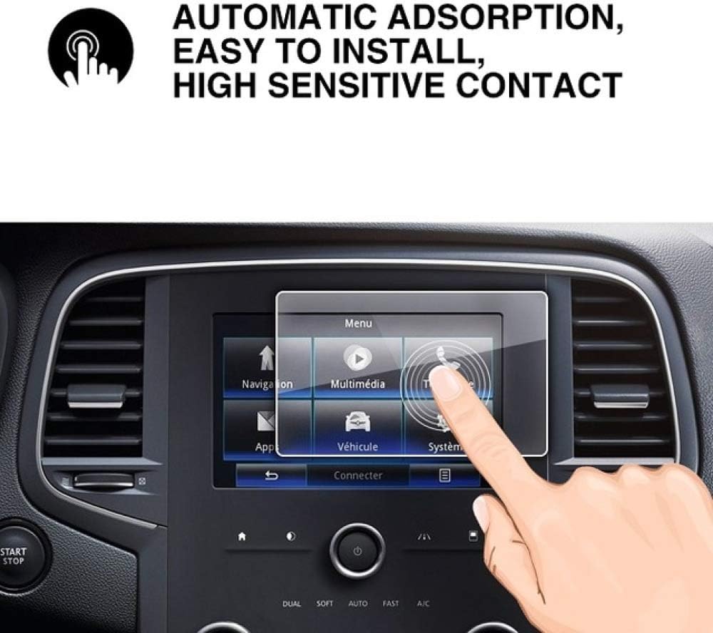 HCDSWSN Tempered Glass Protector Film,for Renault Megane 4 car Navigation Screen,9H Hardness Tempered Glass Screen Protective Film