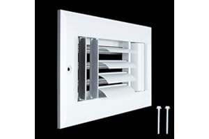 Fits 8x4 Duct Opening Aluminum 3-Way Adjustable Air Supply Grille by Handua | Curved Blade Register Vent Cover for Sidewall & Ceiling | White | Outer Size: 9.75" X 5.75"