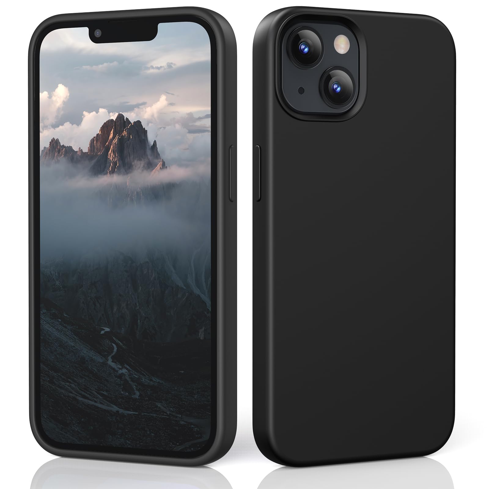 TIIXXE Silicone Case Compatible with iPhone 13 Case Soft Ultra Slim Protective Shockproof Liquid Silicone Phone Case,Anti-Scratch Microfiber Lining, 6.1" Black