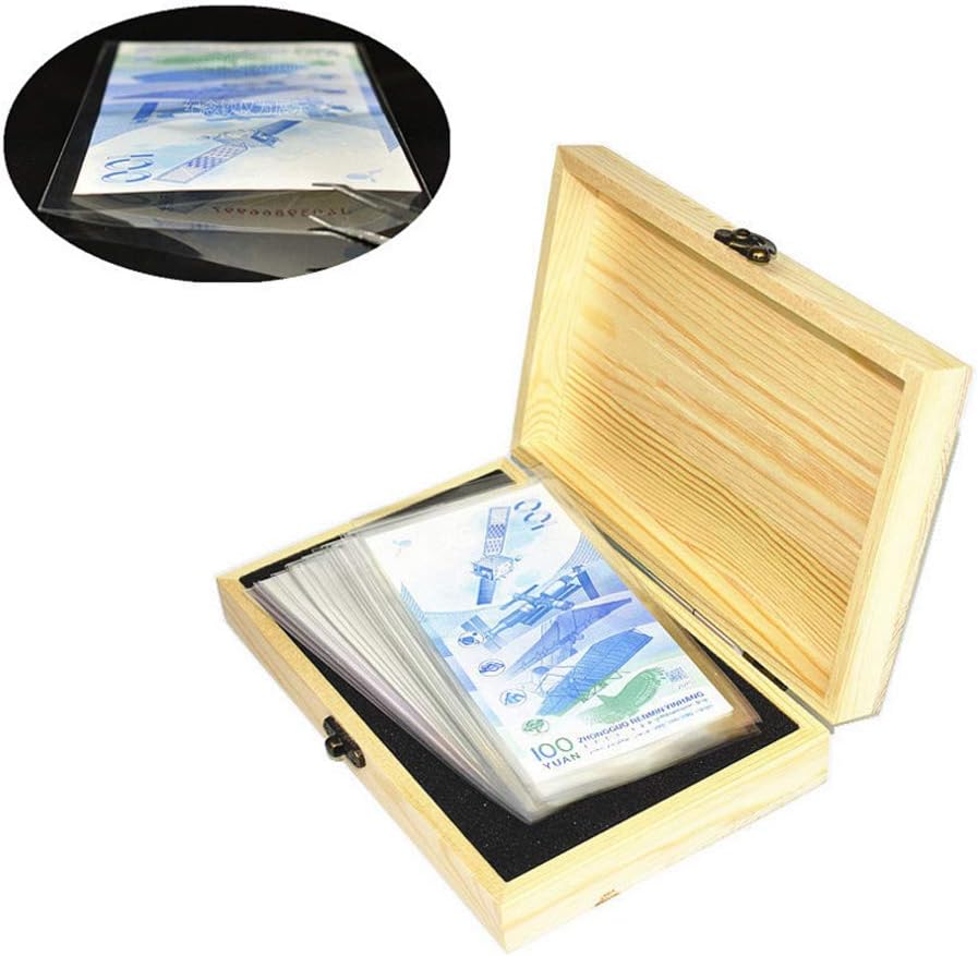 zijianZZJ Commemorative Coin,Banknotes Photo Letter Collection Protection Box, Carving Chinese Character