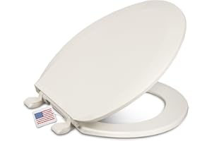 Centoco Elongated Toilet Seat, Standard Economy Model, Closed Front with Cover, Plastic, Made in the USA, DSAMAZ16-416, Biscuit
