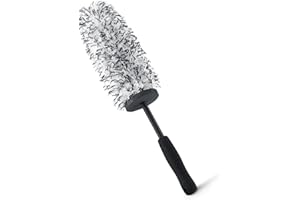 �鶹�� Basics Microfiber Wheel Cleaner Brush, for Rim Cleaning and Car Detailing, 16.54'' Length, Gray