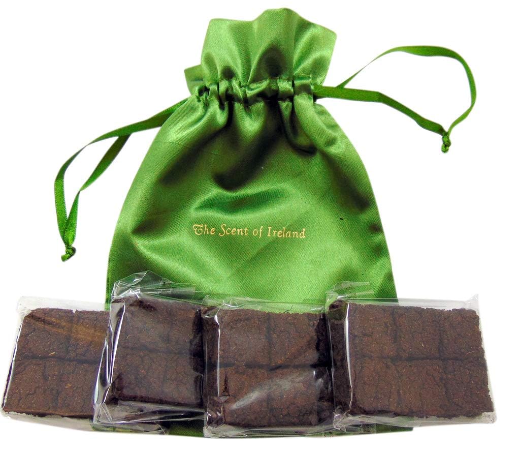 Irish Turf Peat Refills Bulk Pack with 24 Mini Sods in a Scent of Ireland Drawstring Gift Bag