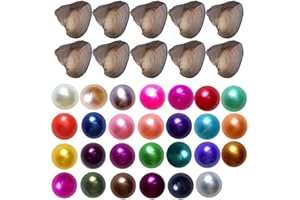 JNMM 30PCS Freshwater Pearl Oyster Cultured Love Wish Round Pearls Various Shining Meaningful Color, Oysters with Pearls Inside (7-8mm, 30 Pcs/lot)