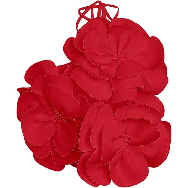 Women's 3D Flower Cami Top y2k Sleeveless Backless Spaghetti Strap