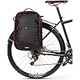 Two Wheel Gear - Pannier Backpack Convertible LITE (22 Litre) - Weatherproof 2-in-1 Bike Commuting and Laptop Travel Bag, Recycled Ripstop Material, Black