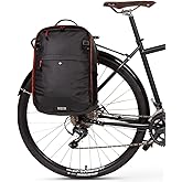 Two Wheel Gear - Pannier Backpack Convertible LITE (22 Litre) - Weatherproof 2-in-1 Bike Commuting and Laptop Travel Bag, Recycled Ripstop Material, Black