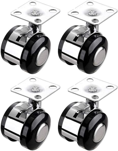 Amazon Co Jp Yaeele 輸送用キャスター 自在キャスター ダブルキャスター家具用キャスター 4 Xブレーキ付き自在キャスター パレット家具 キャスター自在キャスター ステアリングホイール 1 5 Inches ホーム キッチン