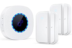 CPTEA Door Chime, Door Sensor Chime with 1100 FT Range, Adjustable Volume and 50 Chimes Alarms for Kids Safety, Wireless Door Open Chime for Business/Home When Entering