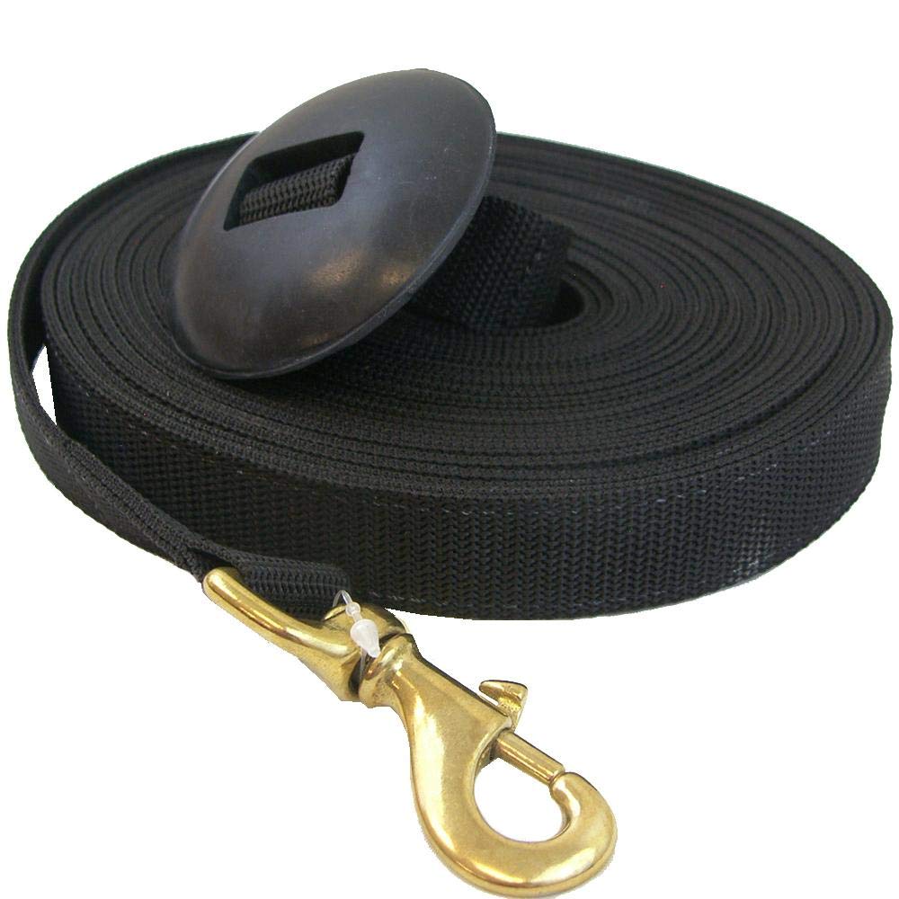 Intrepid International Lunge Line with Rubber Stopper, Black, 25-Feet