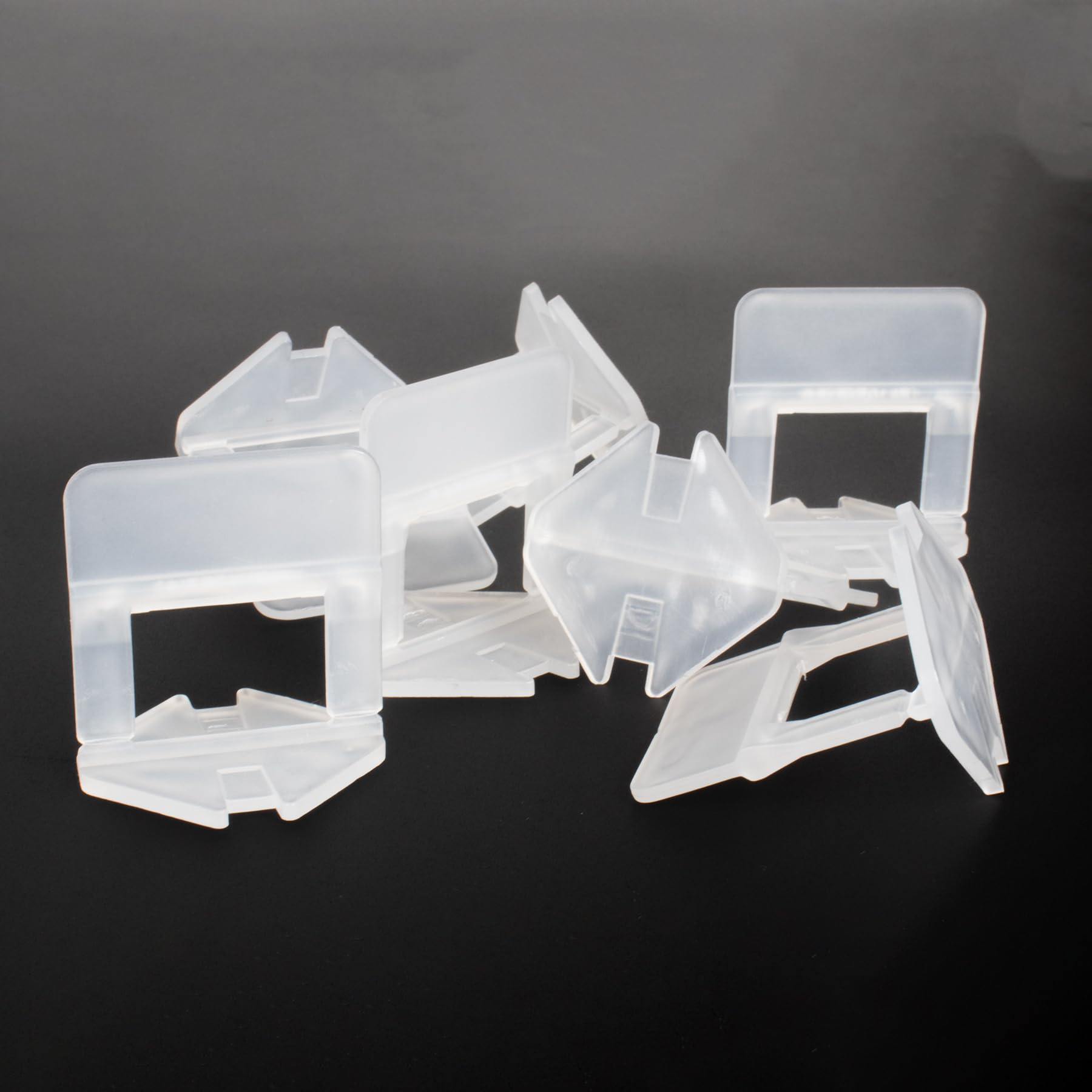 TekTools Tile Levelling System Spacer Clips - Ceramic Tile and Stone Installation, Tile Leveling Spacer for Tile Gap, Tile Levelling Aid, Tile Joint Spacer Tools, 1.5mm Clips (100 Pack) — image 1