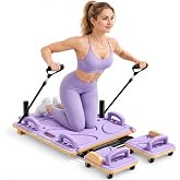 Pnknose Pilates Board-Pilates Reformer Set 6 in 1 Multifunctional Abdominal Pilates Board for Home Workout Equipment, Foldable Pilates Portable Reformer Machine, Ab Board Trainer for Women