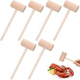 6 Pcs Wooden Hammers, Wooden Seafood Mallets, Wood Crab Lobster Shellfish Hammers for Seafood, Nuts, Kids Toys (6 Pcs)