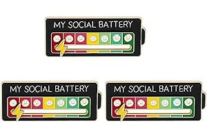 Social Battery Pins, 7 Days Mood Enamel Pins, Funny Social Battery Interactive Pin for Clothing Backpack Hat