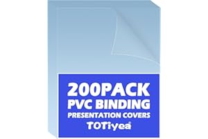 TOTiyea 200 Pack 8 Mil PVC Binding Presentation Covers, Clear Report Covers for Binding,8.5x11 Inches,Letter Size