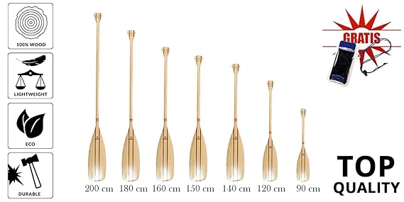Szmaglinski Stechpaddel aus Kieferholz Länge: 0,90 m - 2,00 m (1 Stück) + Wasserdichte Hülle GRATIS