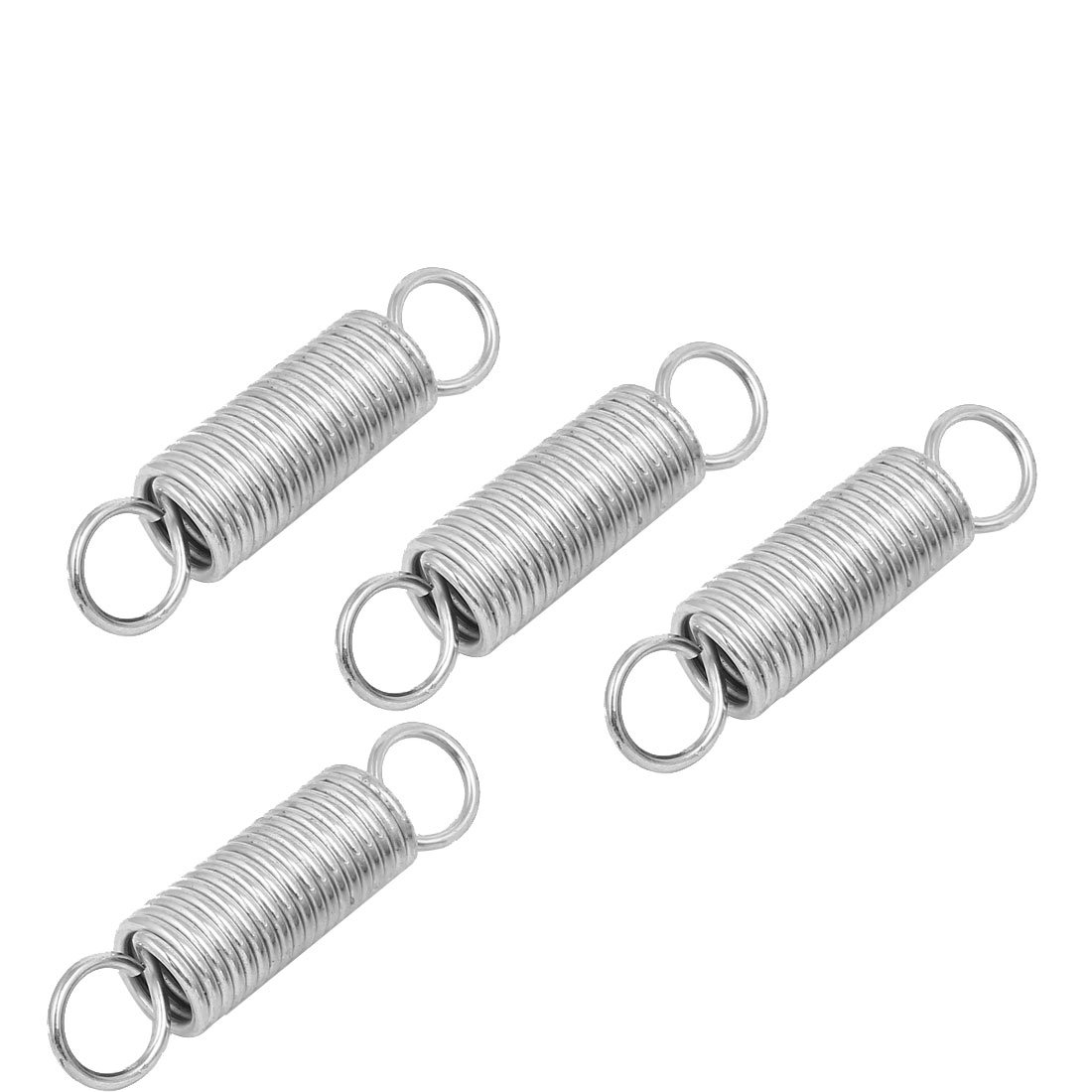 Sourcingmap 48mmx20mmx2.5mm Stainless Steel Dual Hook Tension Spring Silver Tone 4pcs