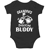 AW Fashions Grandpa's Drinking Buddy Bodysuit Funny Newborn Announcement Baby Boy Outfit Cute Girl Clothes