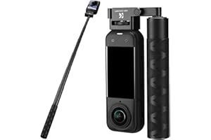 K&F CONCEPT Foldable Selfie Stick Compatible with Insta360 X5, 92.5cm/36.4inch Aluminum Alloy Extension Rod Invisible Pole, 1