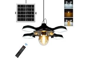 HULPPRE Solar Shed Light,Daytime or Night,192Leds Bright LED Light Indoor&Outdoor with Remote,Cool or Warm White,5 Modes Barn,Chicken Coop Lighting,Solar Pendant Lamp for Patio,Garden,Yard,Gazebo