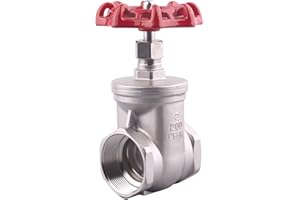 GOVALVE Heavy Duty Gate Valve - 2" NPT Stainless Steel Female x Female Thread Rotary Sluice Valve with Wheel Handle 200WOG For Water Oil Gas