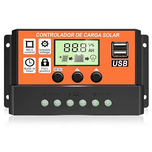 30A PWM Solar Charge Controller 12V/24V Auto Solar Battery Panel Charger Intelligent Regulator