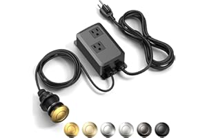 ANWOLL Garbage Disposal Air Switch Kit -Professional- Dual Outlet, Sink Top Waste Disposer On/Off, Garbage Disposal Button, Brass Made Cover, UL Listed