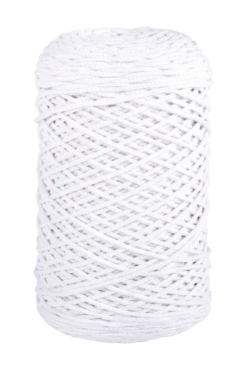 Rayher Braidy Recycling Yarn for Craft, 42009102, 2mm, approx. 250m, White