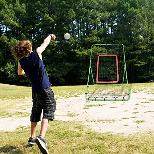 Stonehomy Pitch Back Baseball Softball Rebounder Net, Adjustable Rebound Net Softball Baseball