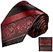 Baked Apple Red Silk Tie and Pocket Square Paul Malone Red Line