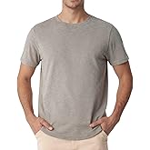 GENUWII Men's T Shirt Short Sleeve Crew Neck T-Shirt Casual Summer Classic Basic Tee Shirt Longline Curve Hem Tops