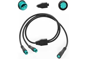 BALUOQI 1T2 Y-Splitter Extension Wire with Julet Type 5pin Connector for Bike Headlight Cable in eBike Conversion Kits (5pin, 24" in Length, 2 Male to 1 Femal)