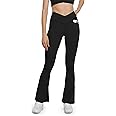 HEGALY Women's Flare Yoga Pants - Crossover Flare Leggings High Waisted Tummy Control Workout Casual Bootcut Pants