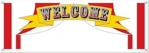 Beistle Striscione Benvenuto A Casa 5 Ft X 53 Cm - Resistente Alle Intemperie Con 4 Occhielli - Tema Patriottico